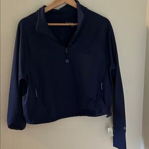 Aerie Offline Cropped Blue Quarter-Zip Top